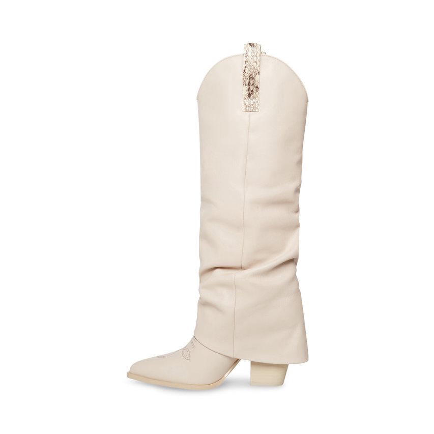 Botas Hasta La Rodilla Steve Madden Lassy Cuero Mujer Blancas | ES SQ4821